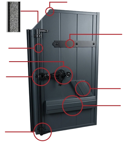 Détail du volet battant en aluminium