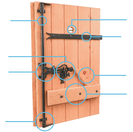 Détail du volet battant en bois